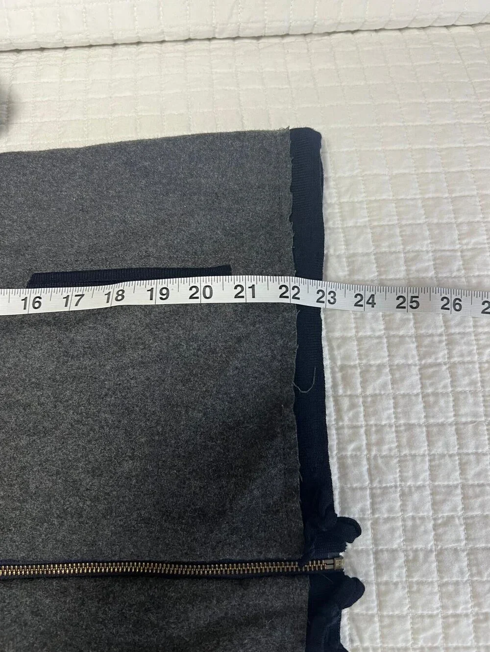 J.Crew Navy and Gray Zip-Up Sweater Small Casual